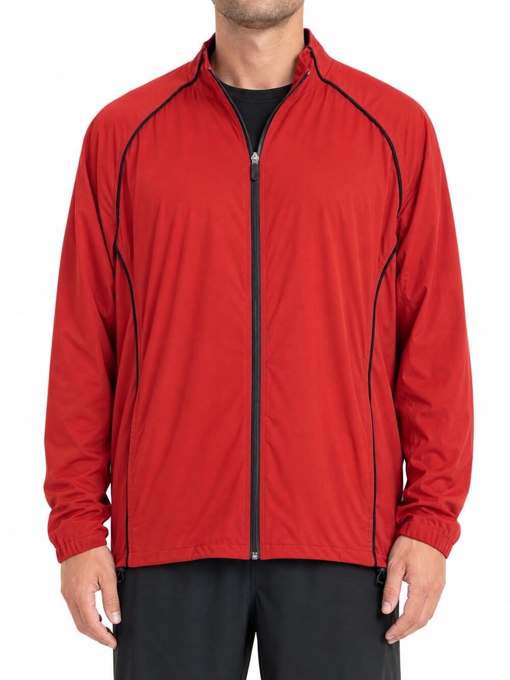Bobby Jones Men's Red Full Zip Golf Windbreaker Jacket XXL 2XL Drawcord Waist